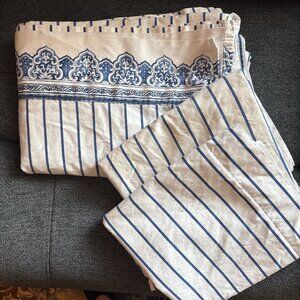 Ralph Lauren Palm Harbor King Flat Sheet with 2 King Striped Shams Chinoiserie